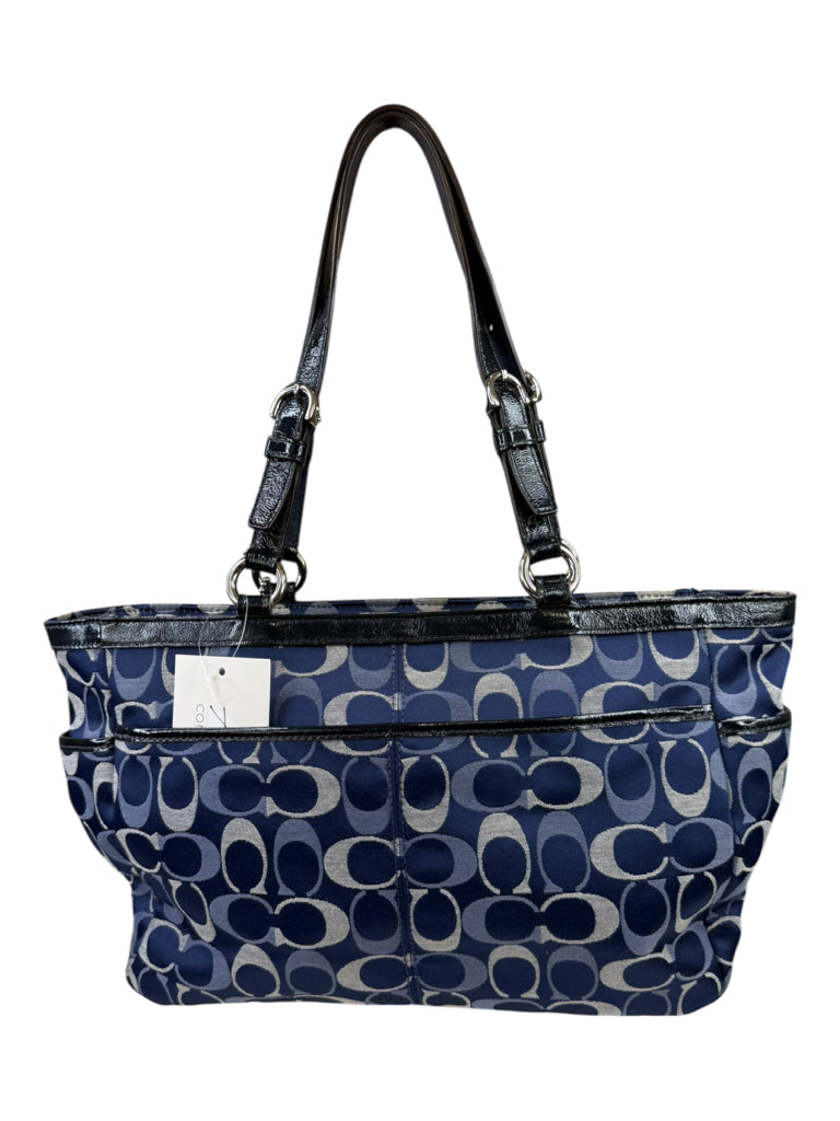 COACH Blue Gallery Signature Tote Bag