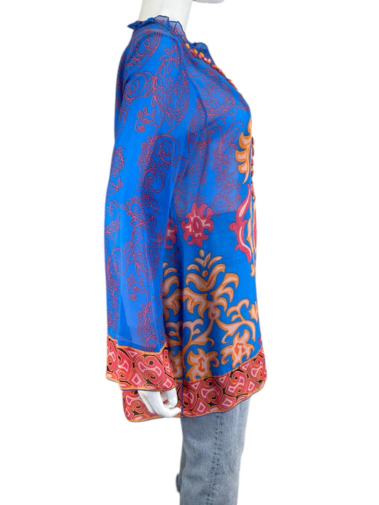Hale Bob CABANA Blue Paisley Tunic Size M