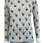 SKULL CASHMERE Gray Distressed 100% Cashmere Skull Sweater Size S