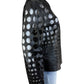 ESCADA SPORT Black Lamb Leather Polka Dot Jacket Size XL