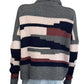 SKULL CASHMERE Striped Skull Graphic Turtleneck Sweater Size XS