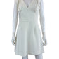 French Connection White Whisper Ruffle V-Neck Mini Cocktail Dress Size 8