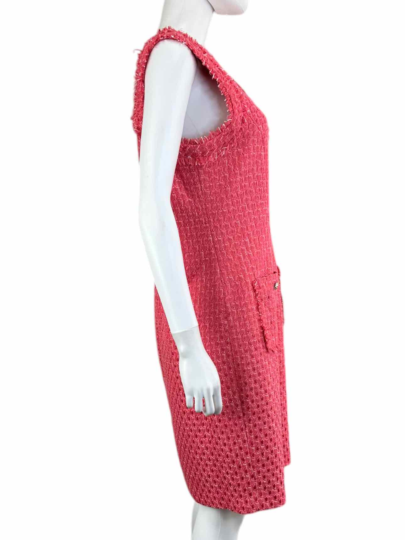 KARL LAGERFELD Pink Tweed Dress Size 12