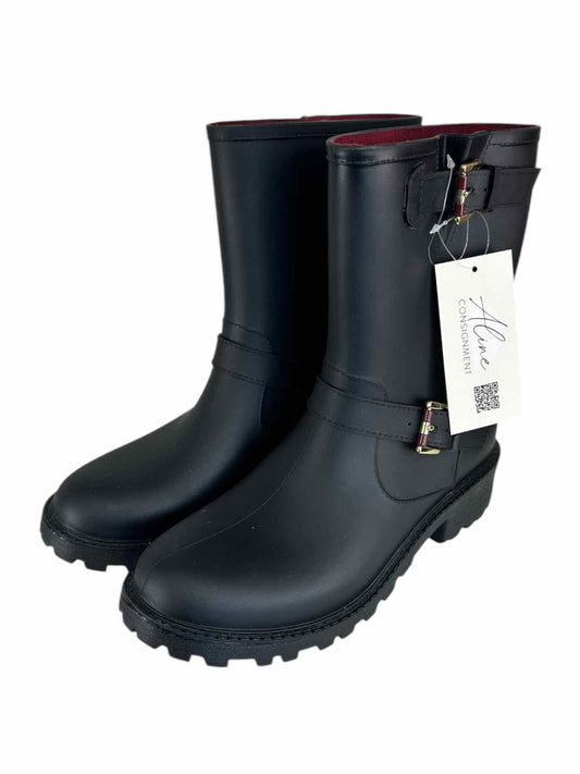 Tommy Hilfiger Black Rubber Boots Size 10