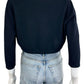 Oscar de la Renta SILK & CASHMERE Navy Blue Cropped Cardigan Size M