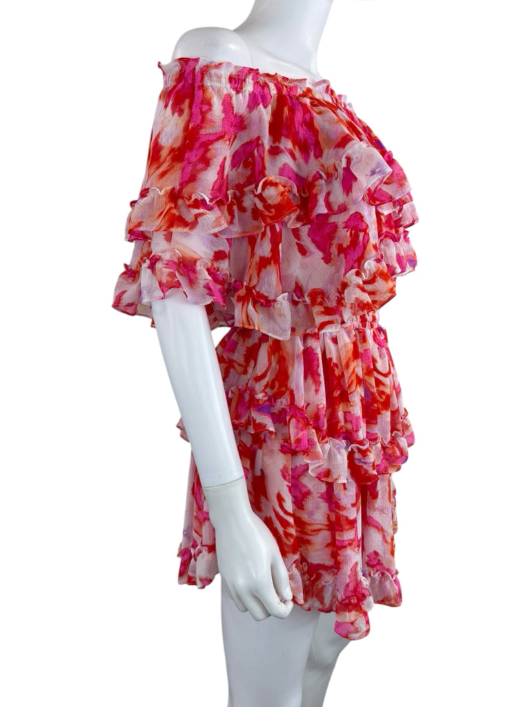 MISA Pink Maldive Marble Isella Mini Dress Size S Dress