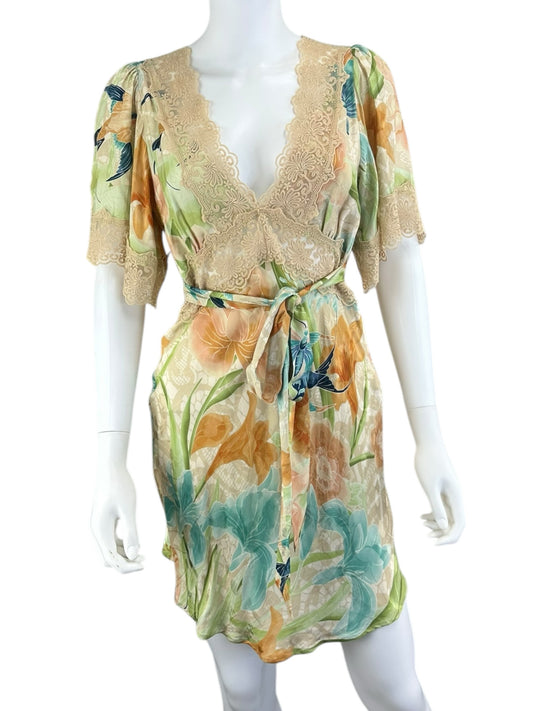 Spell & the Gypsy Cream Satin Mini Dress Size S