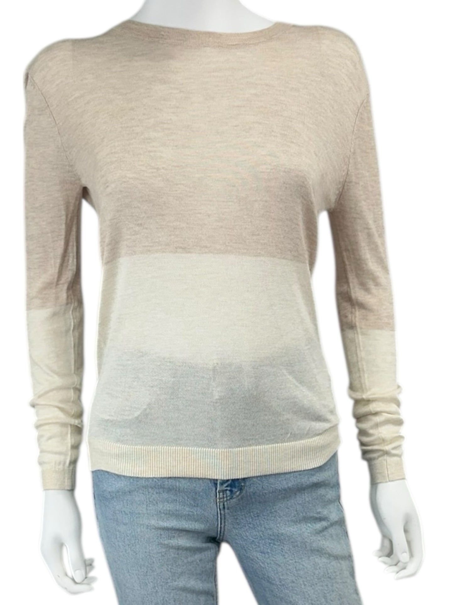 one grey day Tan and Cream Blocked Sweater NWT Size S