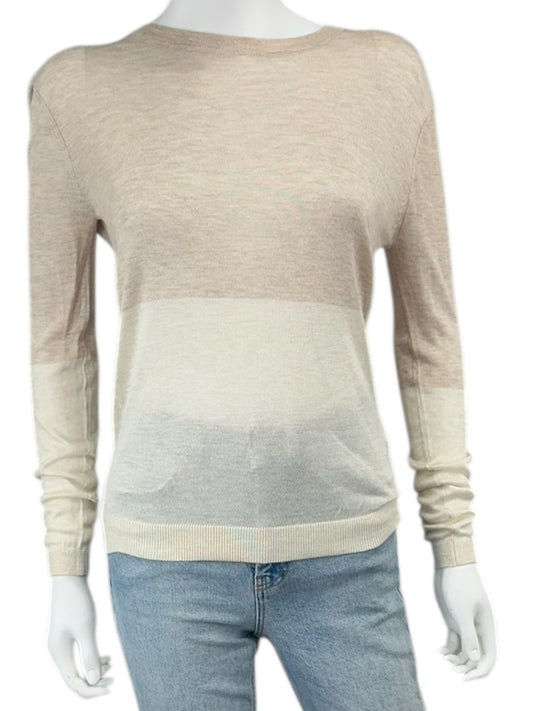 one grey day Tan and Cream Blocked Sweater NWT Size S