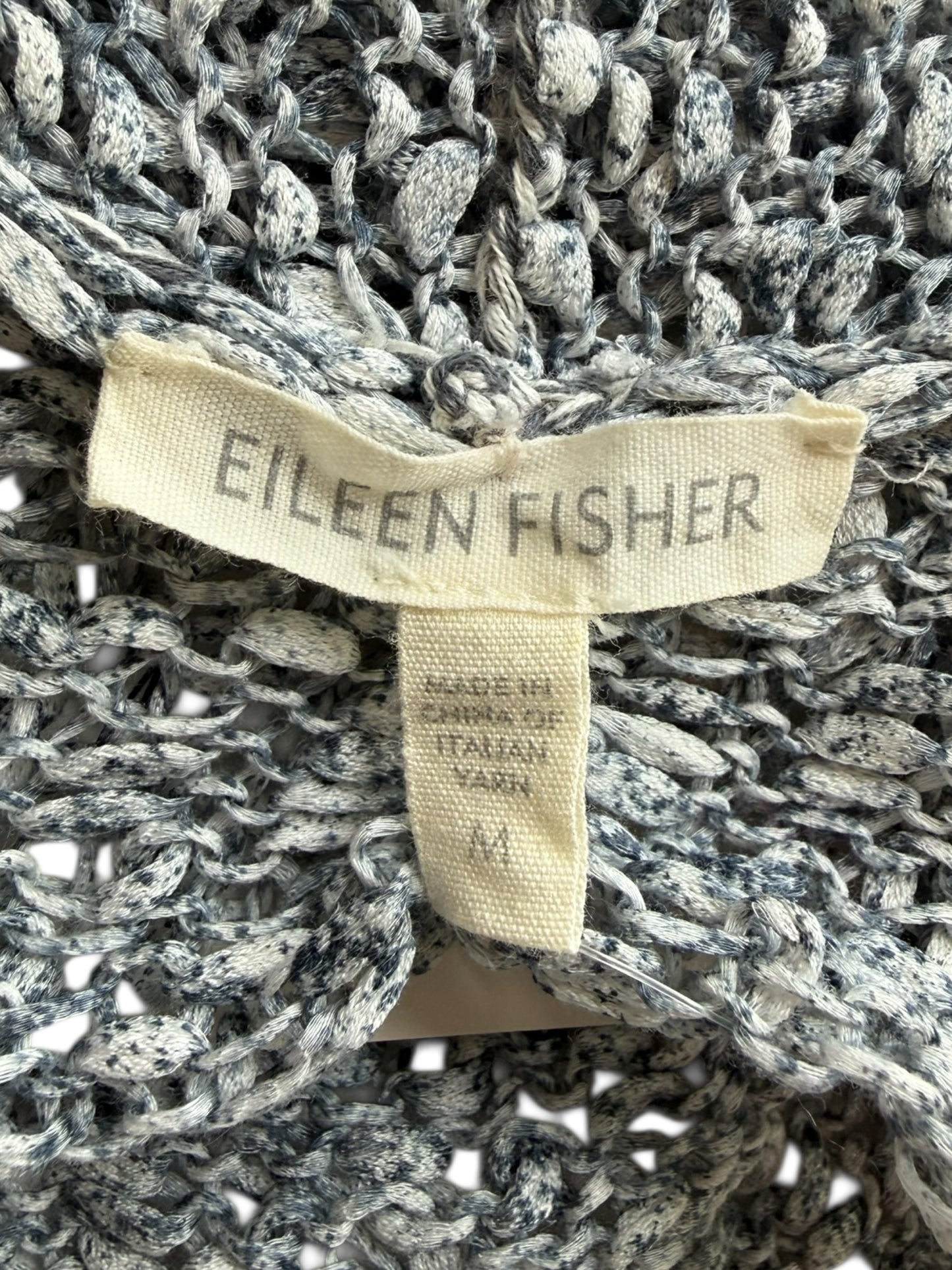 EILEEN FISHER Gray 100% Cotton Sweater Cardigan Size M