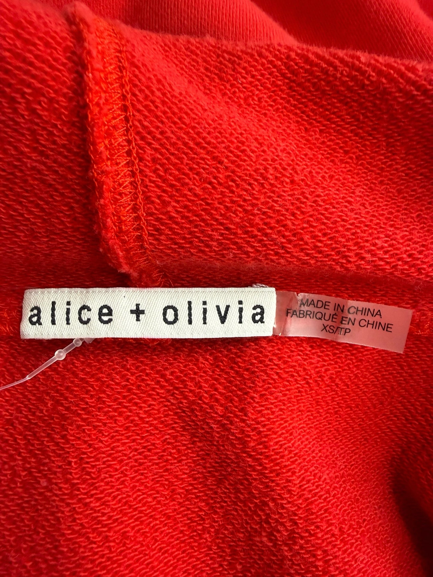 alice & olivia Red Vernie LOVE Graphic Hoodie Size XS