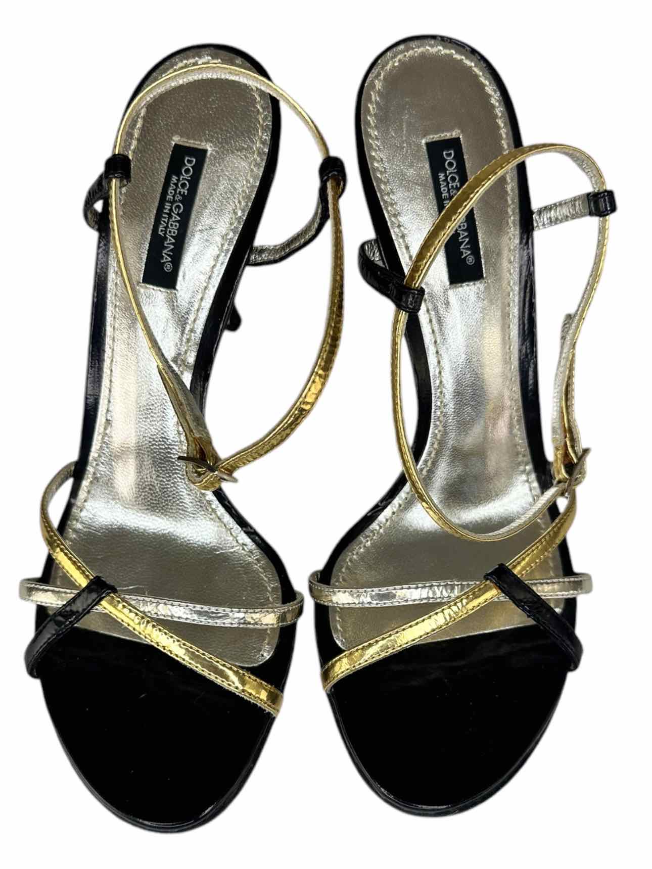 DOLCE & GABBANA Leather Sandal Pumps Size 38