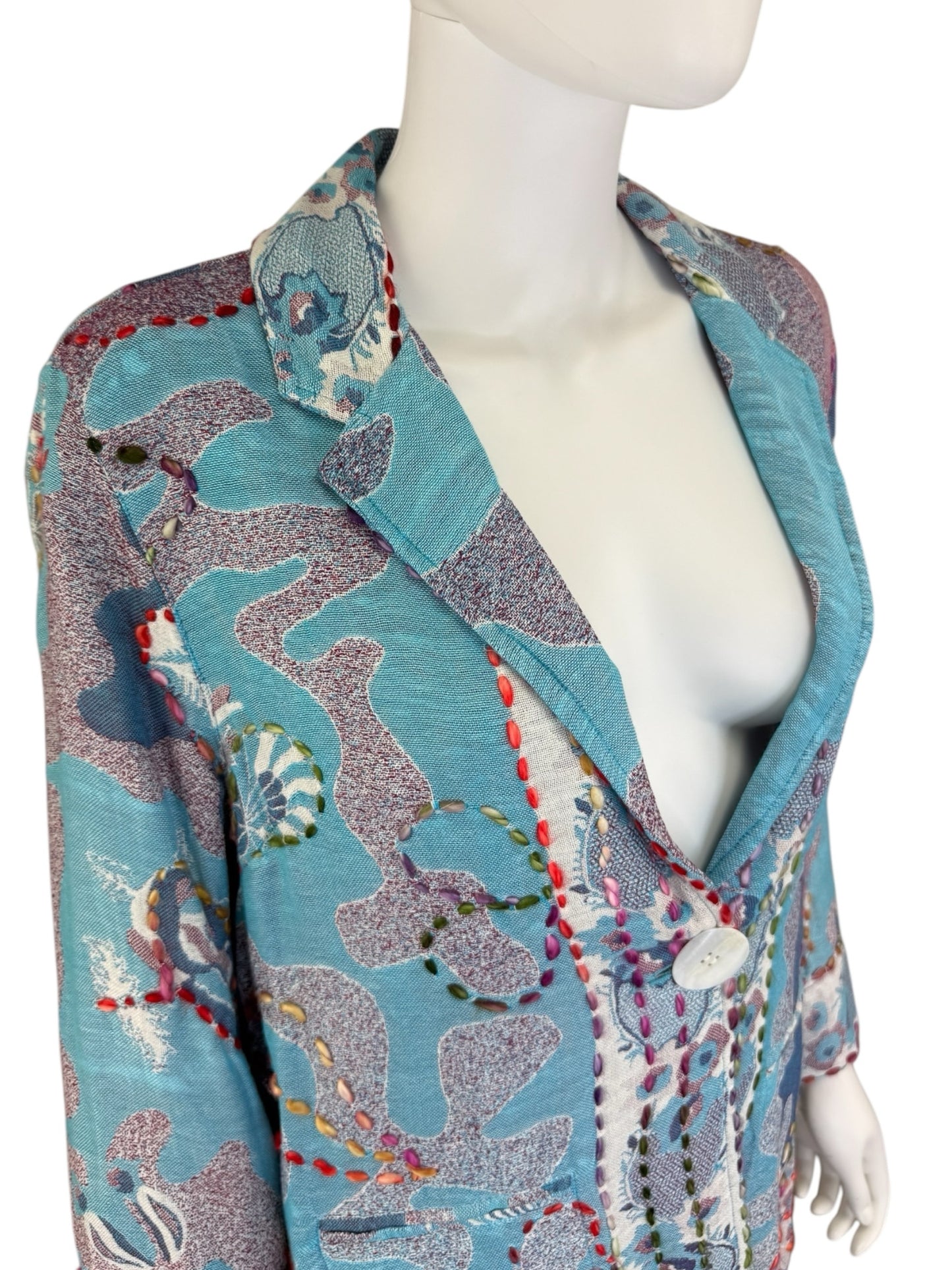 JOHN MARK NWT Jacquard Embroidered Jacket Size S