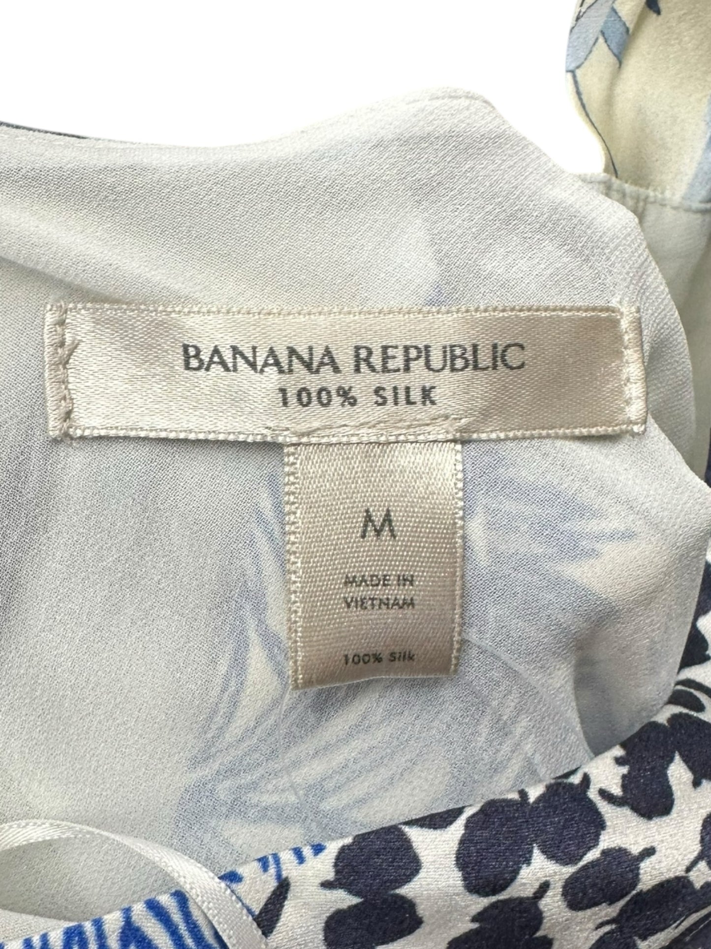 BANANA REPUBLIC NWT Blue Silk Belay Maxi Halter Dress Size M