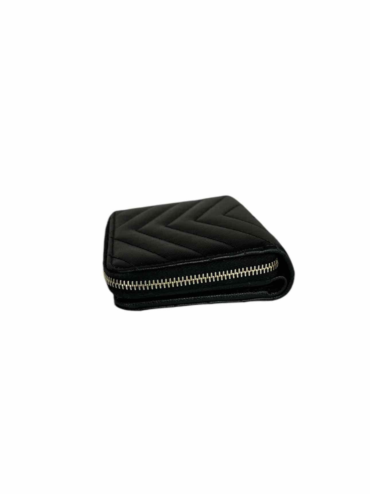 Yves Saint Laurent Black Cassandre Matelasse Compact Wallet