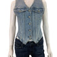 HIDDEN NWT Blue Fitted Denim Vest Size S