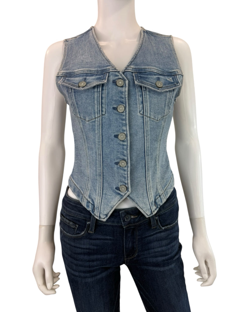 HIDDEN NWT Blue Fitted Denim Vest Size S