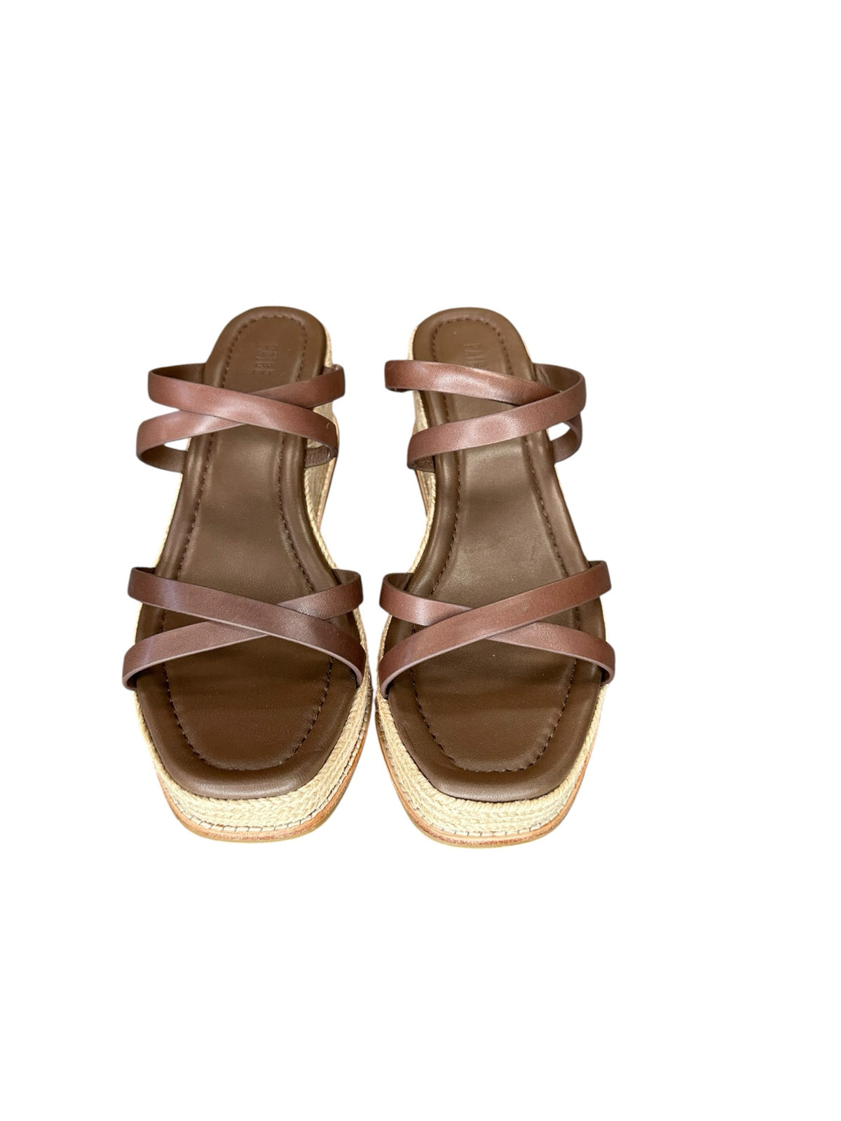 Paige Brown Leather Wedges Size 9.5