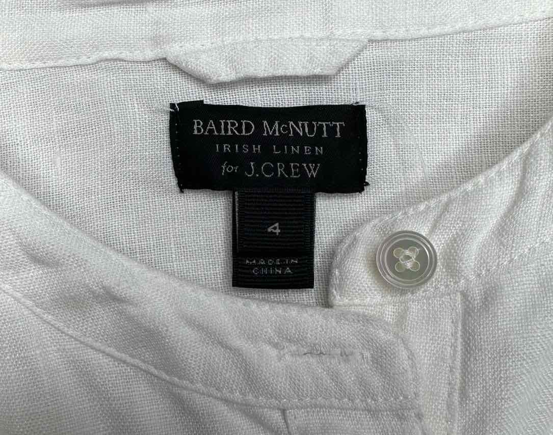 J. Crew x BAIRD MCNUTT White 100% Irish Linen Top Size 4