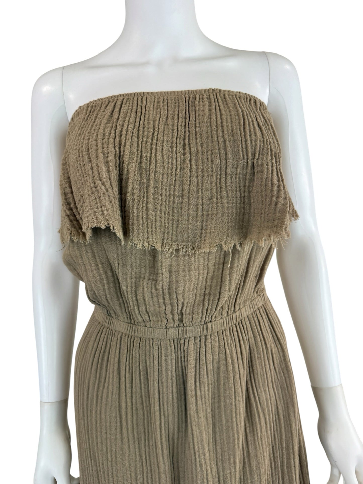Michael Stars Brown 100% Cotton Gauze Maxi Dress Size S