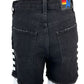 Aviator Nation NWT Black Hi Rise Skater Cutoff Shorts Size 25