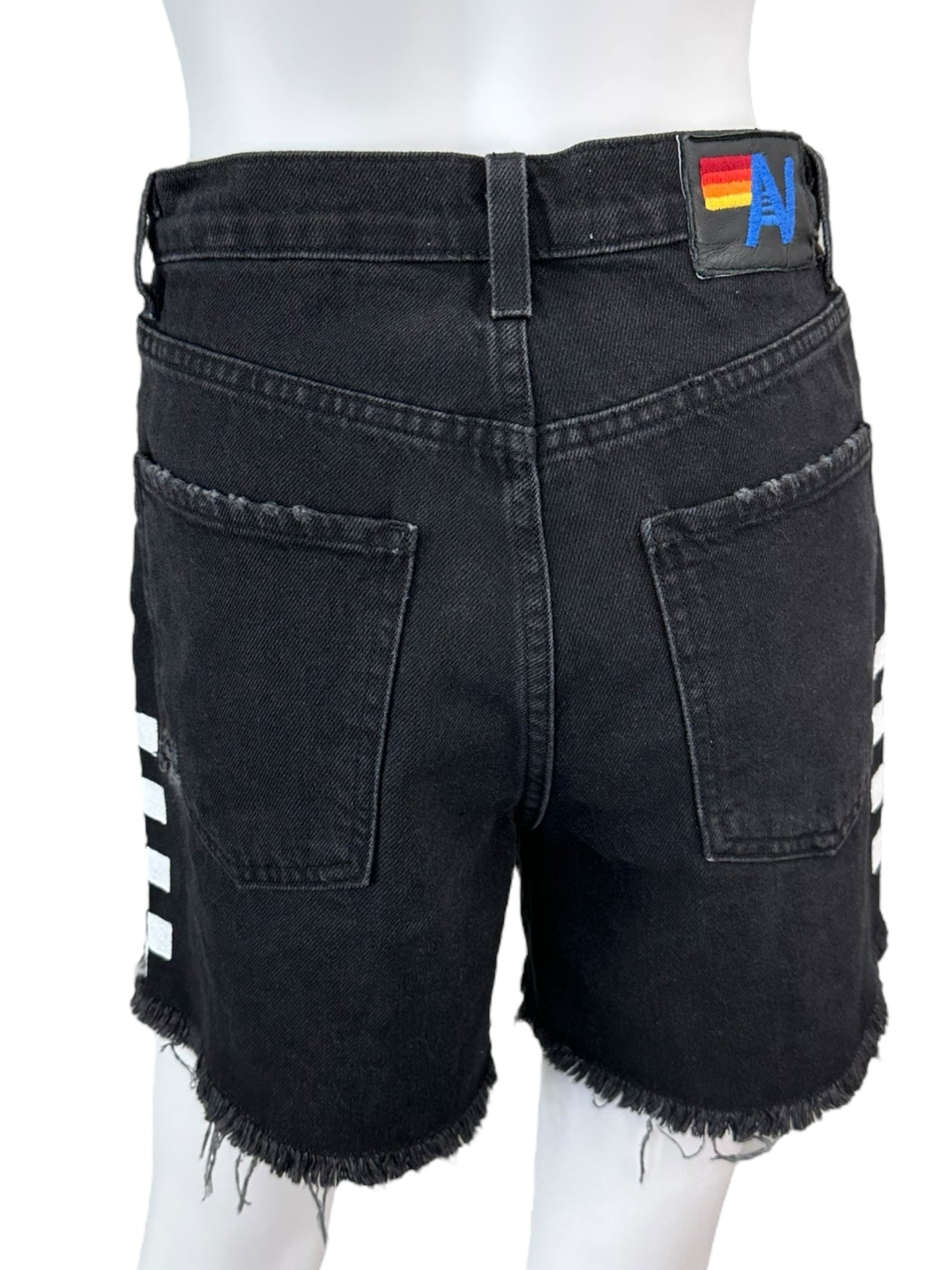 Aviator Nation NWT Black Hi Rise Skater Cutoff Shorts Size 25