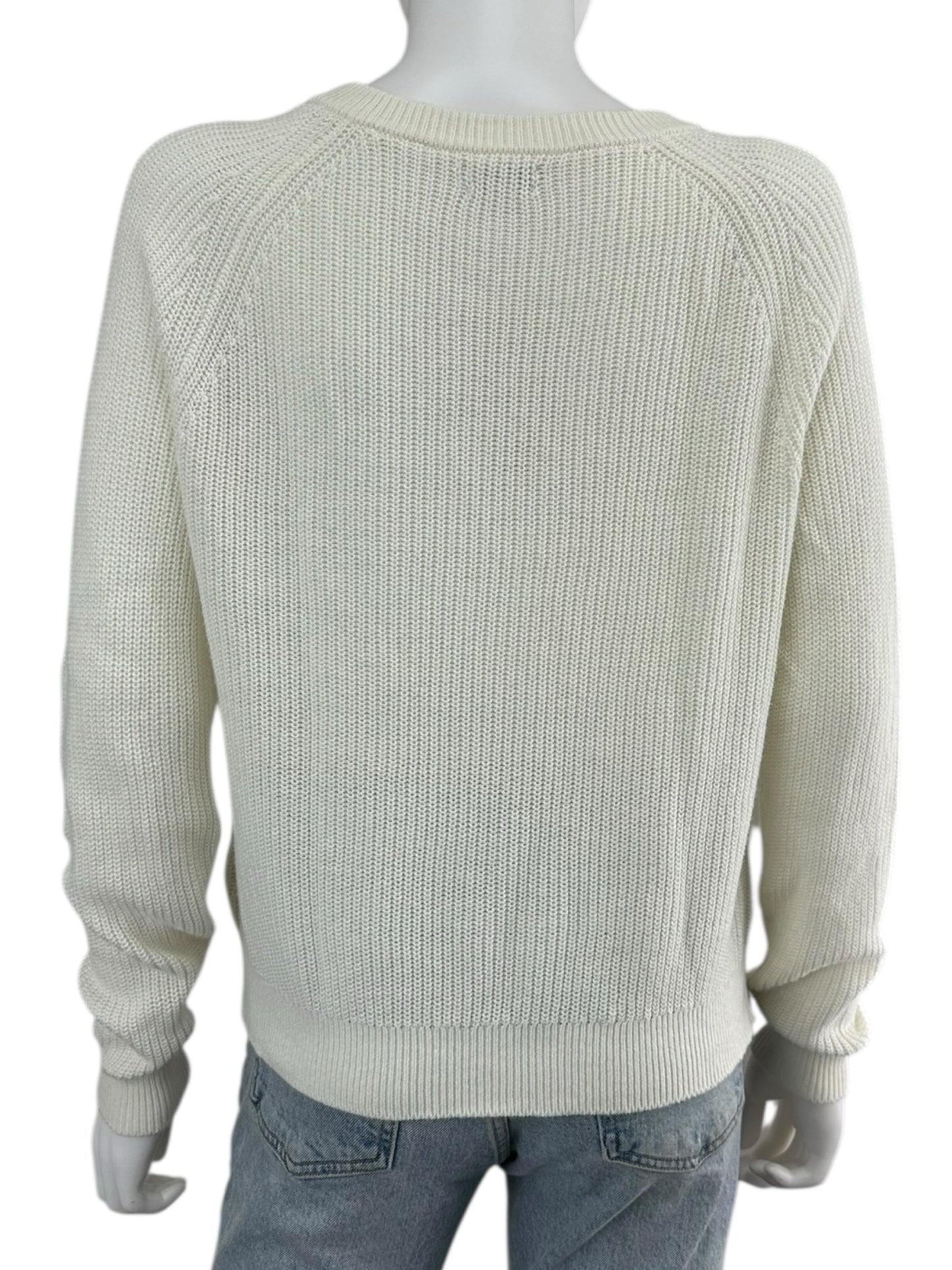 J. Crew White Cotton Sweater Size XS