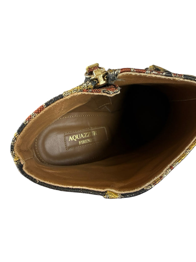 Aquazzura NWT Brookly Oriental Rose Brocade Booties Size 38