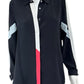 EQUIPMENT Black Colorblock Silk Button-down Shirt Size L