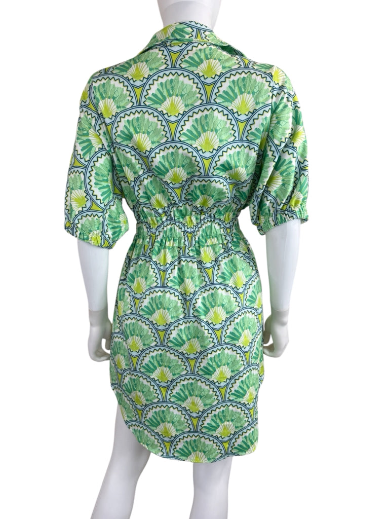 Emily McCarthy NWT Green Deco Palm Palmer Dress Size XS