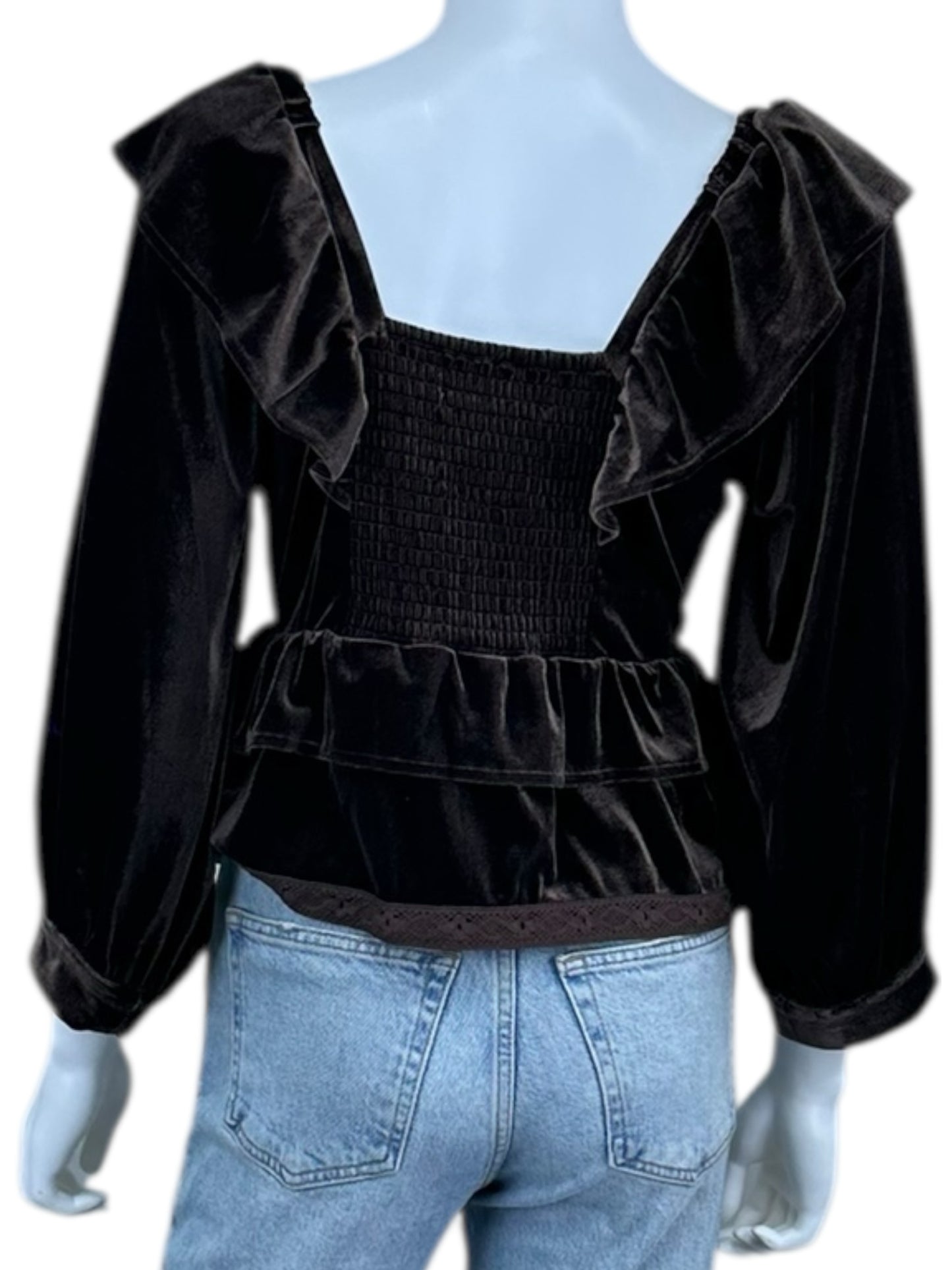 Saltwater Luxe NWT Brown Velvet Cruz Top Size S