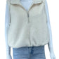 ATHLETA Cream Teddy Bear Vest Size L