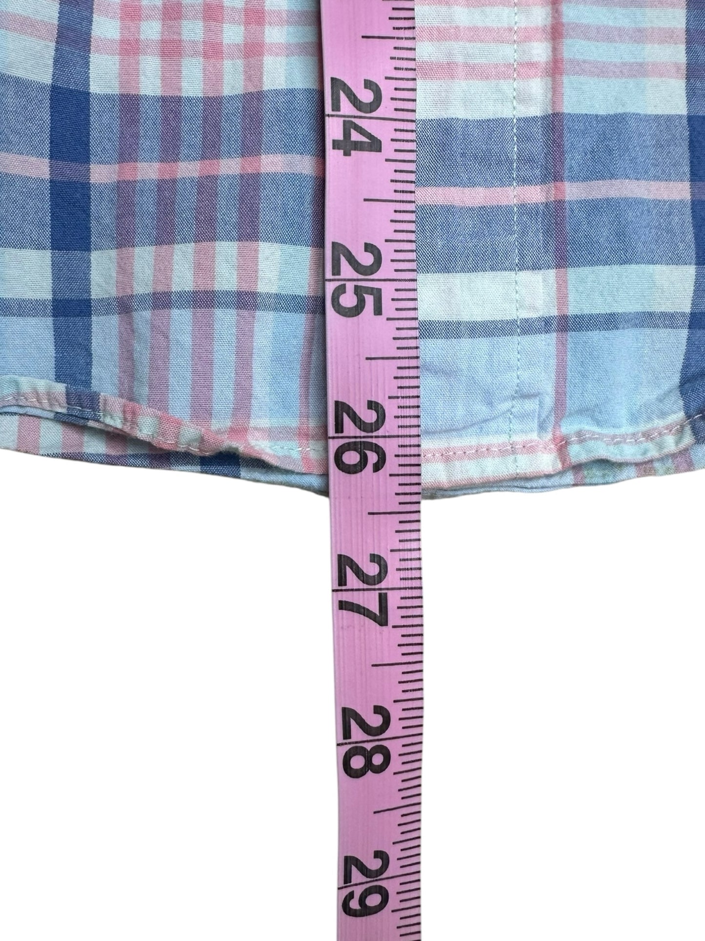 J. Crew Pink and Blue Plaid Button-Down Size XS