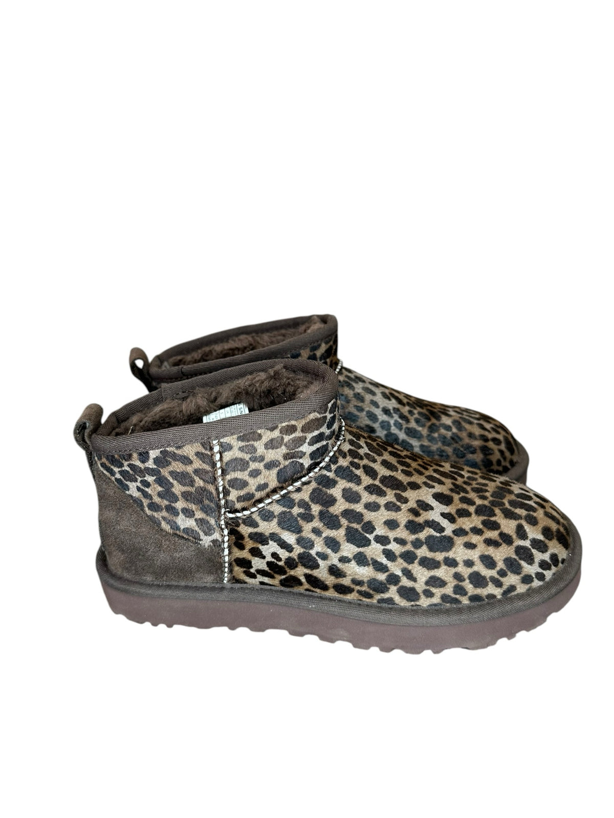 UGG Brown Animal Print Booties Size 7
