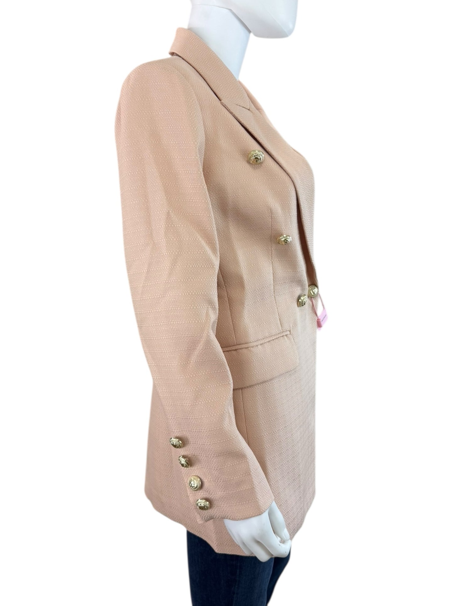 Belle & Bloom NWT Blush Pink Princess Polina Tweed Blazer Size L