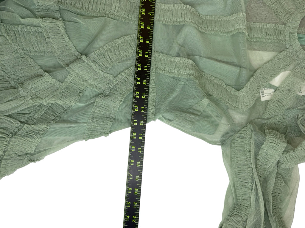 Mac Duggal Green Ruffle Tiered Midi Dress Size 8