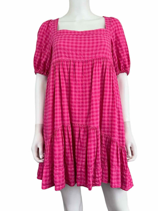 pilcro by Anthropologie NWT Pink Gingham Check Dress Size S