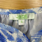 JADE Blue Swiss Dot Blouse Size S