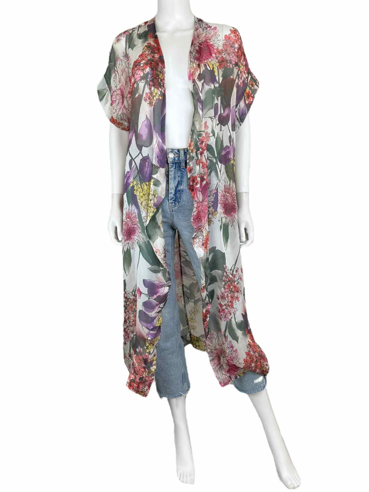 Bryn Walker Floral Silk Print Kimono Size M