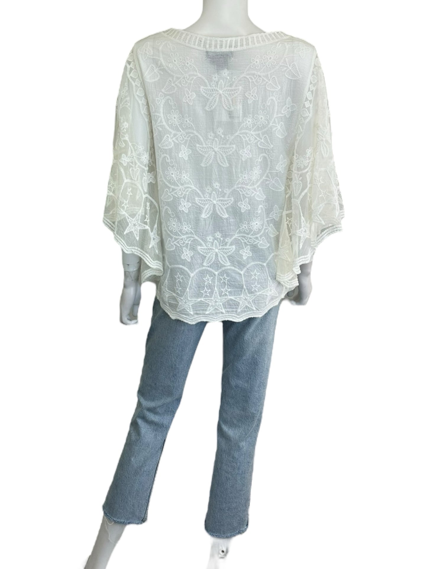 Papillon White Blouse Size M