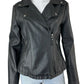 MAX STUDIO NWT Black Vegan Leather Moto Jacket Size M