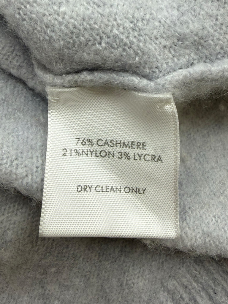 WHITE + WARREN Gray Cashmere Blend Mock Neck Sweater Size L