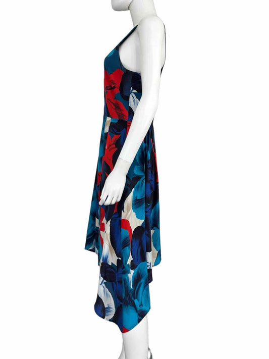 ANTONIO MELANI Blue Floral Silk Print Dress Size 4