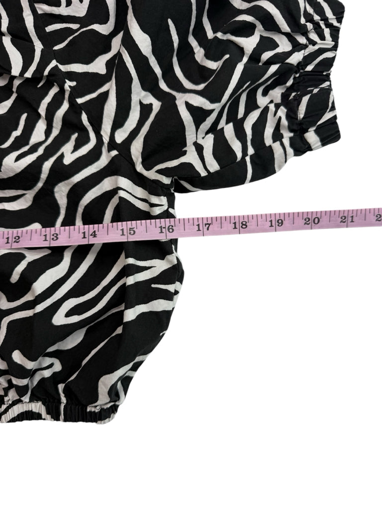Rails Black Zebra Evy One Shoulder Cropped Top & Skirt Size XS