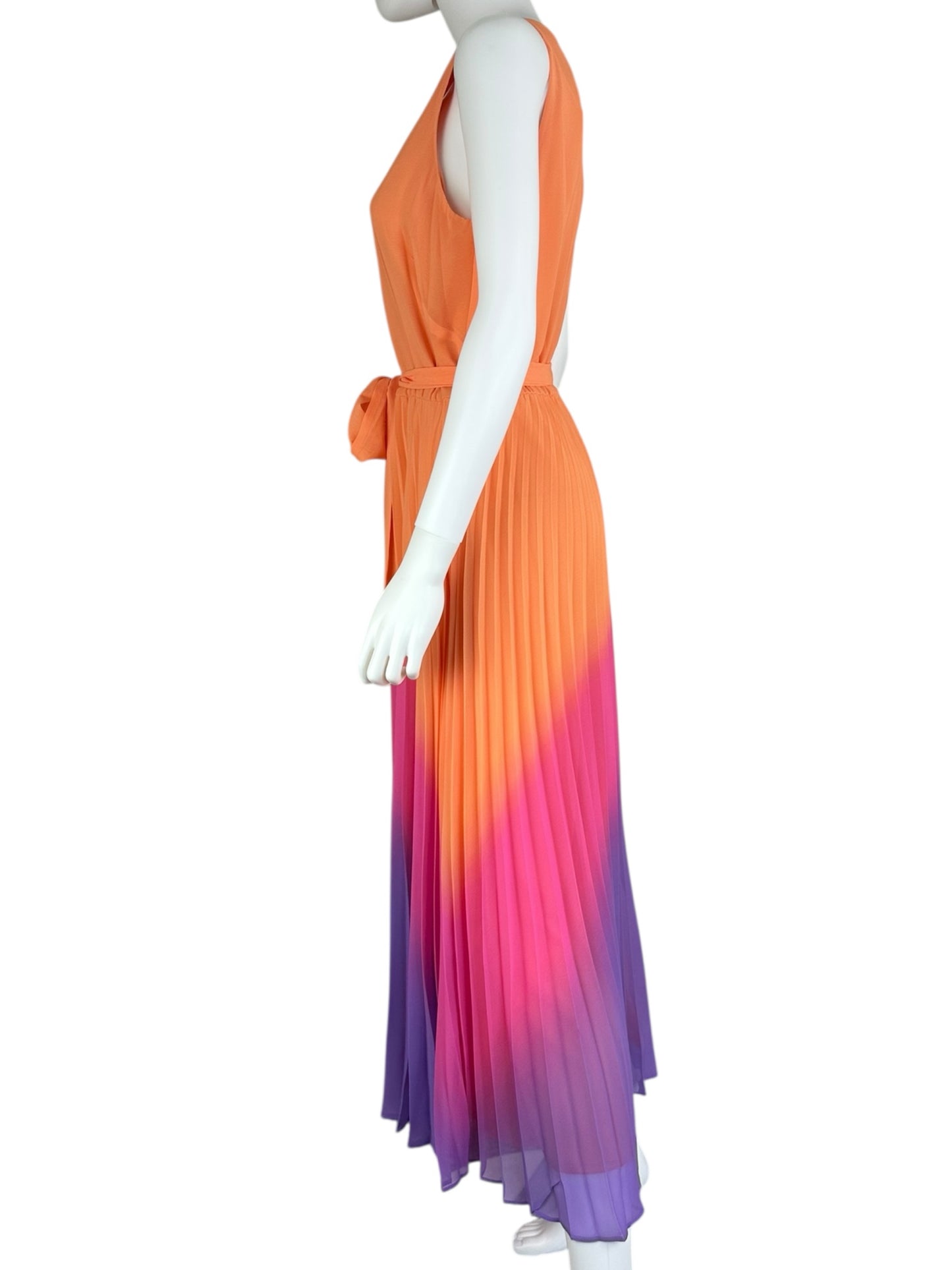 TAYLOR Ombre Pleated Maxi Dress Size M