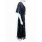 Teri Jon by Rickie Freeman NWT Black Floral Chiffon Capelet Dress Size 4