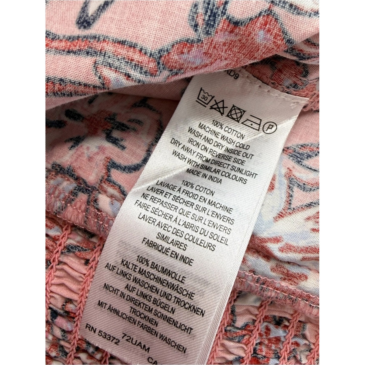 French Connection 100% Cotton Fontini Rhodes Floral Smocked Ruffle Crop Top Size XS
