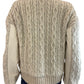 Anthropologie NWT Beige Central Park West Myles Cable Knit Cardigan Sweater Size M