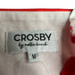 Crosby by Mollie Bunch White and Red Floral Blouse Size M