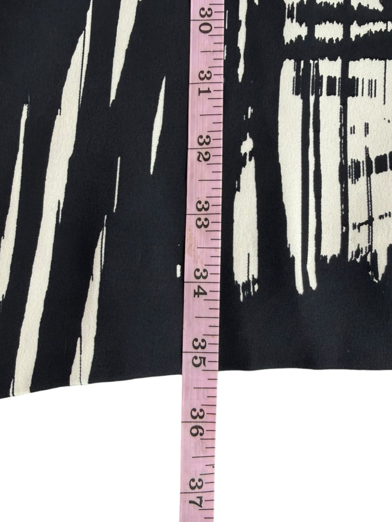 KAUFMAN FRANCO 100% Silk Black Abstract Print Shift Dress Size 2